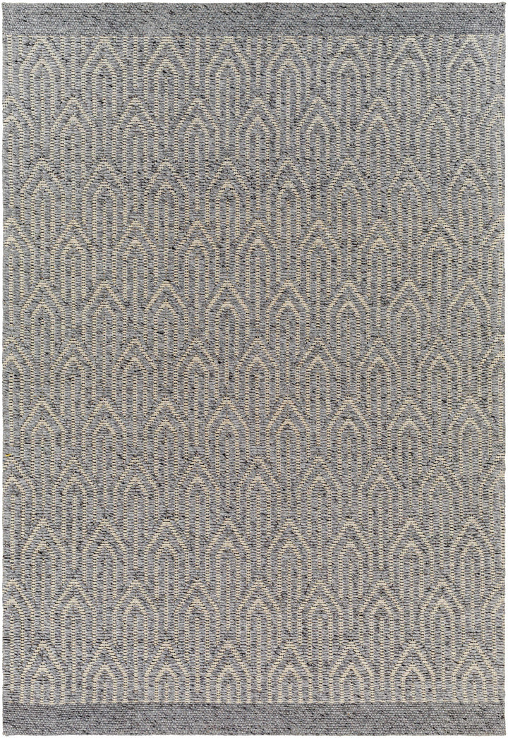 Gray Hand Woven 70% Recycled PET Yarn, 30% Wool Modern Rectangle Handmade rug, Indoor use only, no fringe, non-washable. runner also available