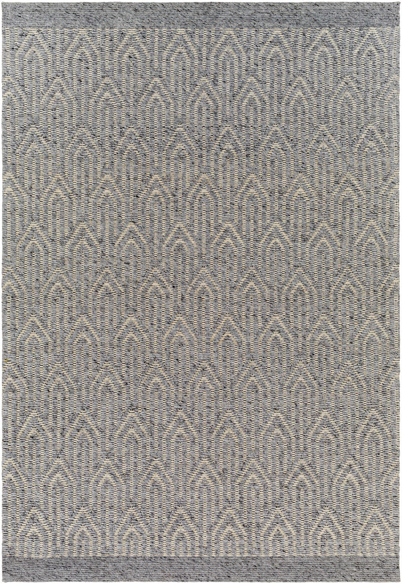 Gray Hand Woven 70% Recycled PET Yarn, 30% Wool Modern Rectangle Handmade rug, Indoor use only, no fringe, non-washable. runner also available