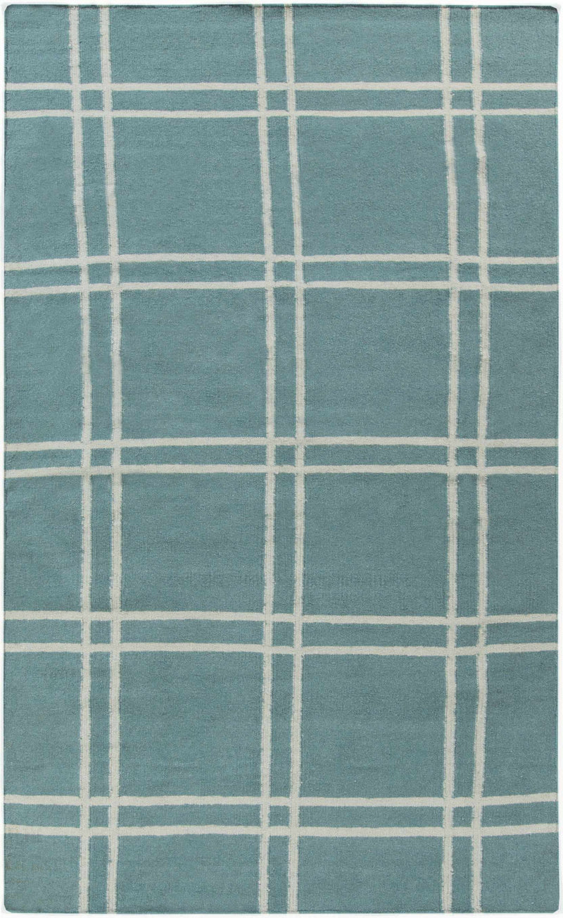 Deep Teal Hand Woven 100% Wool Modern Rectangle Handmade rug, Indoor use only, no fringe, non-washable. runner also available