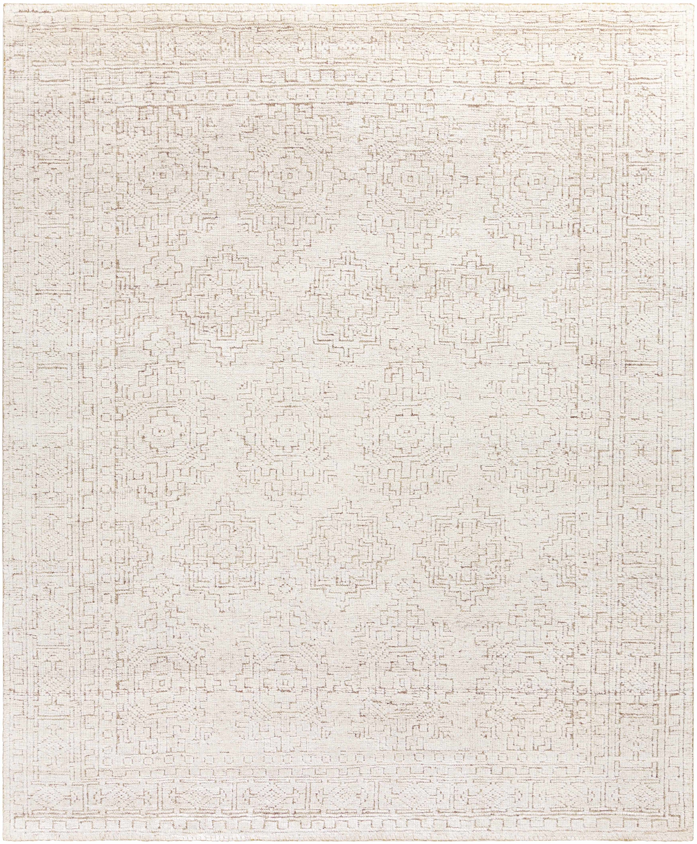 Medium Gray Hand Knotted 100% Viscose Traditional Rectangle Handmade rug, Indoor use only, no fringe, non-washable.
