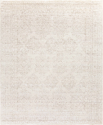 Medium Gray Hand Knotted 100% Viscose Traditional Rectangle Handmade rug, Indoor use only, no fringe, non-washable.