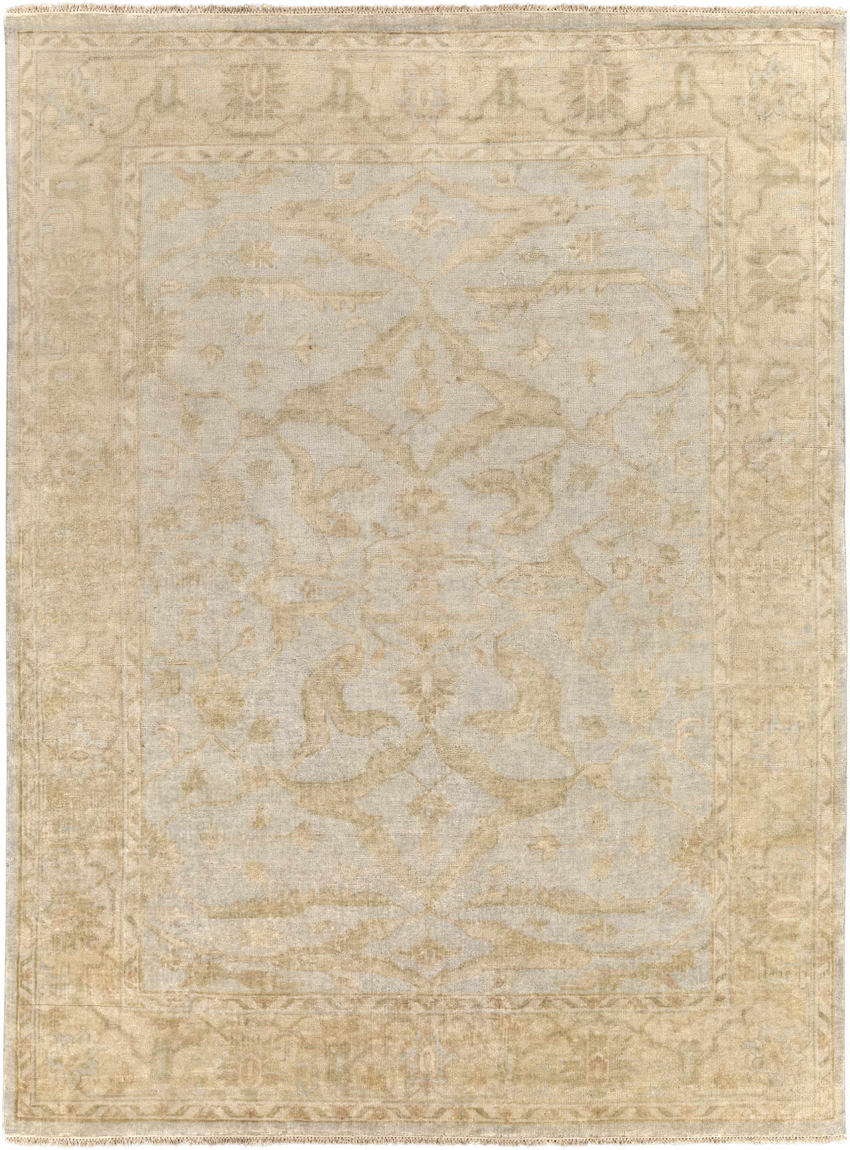 Wheat Hand Knotted 90% NZ Wool, 10% Viscose Traditional Rectangle Handmade rug, Indoor use only, has fringe, non-washable. runner also available