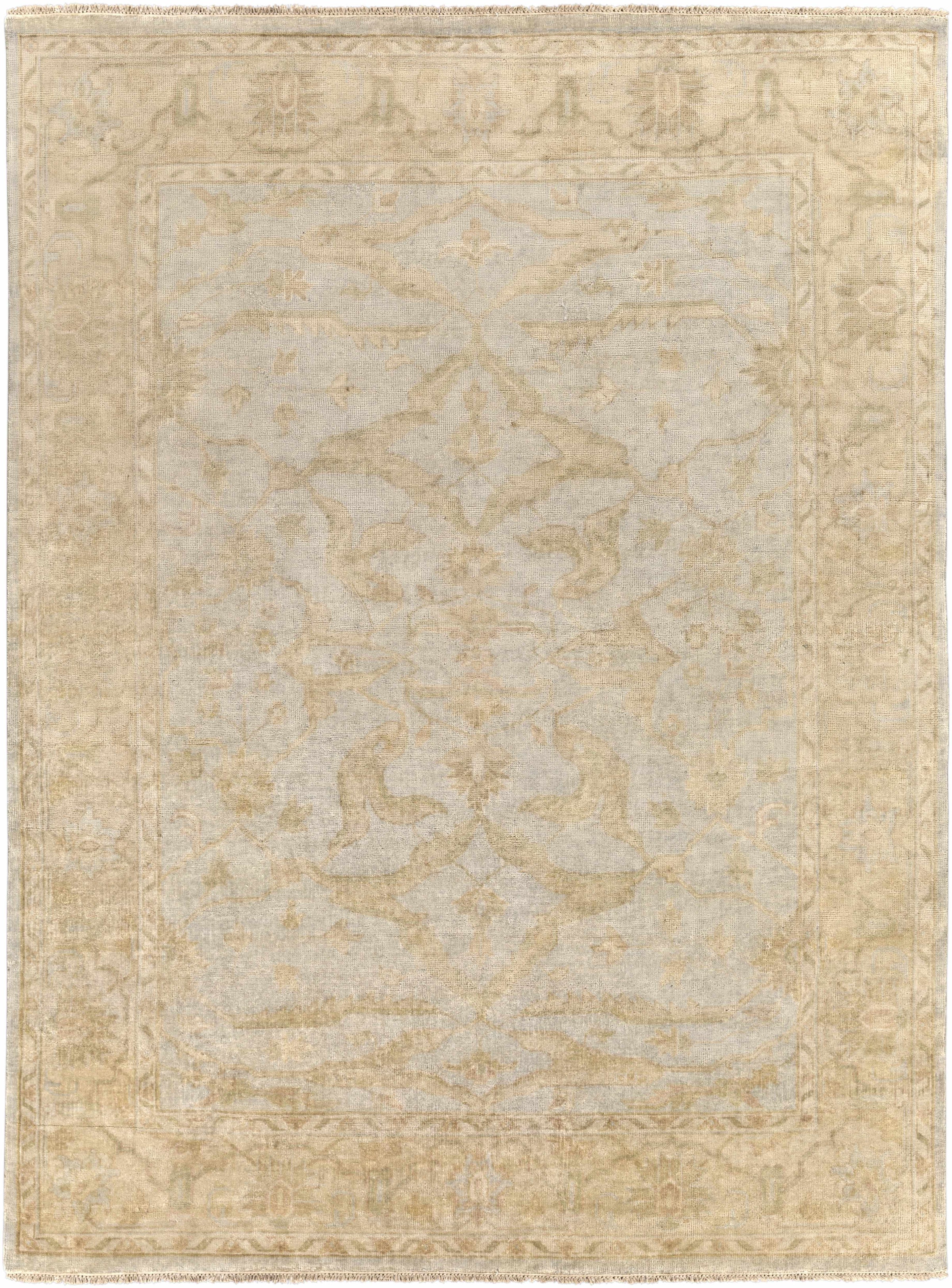 Wheat Hand Knotted 90% NZ Wool, 10% Viscose Traditional Rectangle Handmade rug, Indoor use only, has fringe, non-washable. runner also available