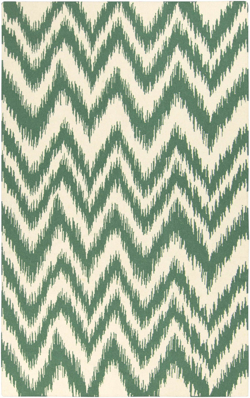 Medium Green Hand Woven 100% Wool Modern Rectangle Handmade rug, Indoor use only, no fringe, non-washable. runner also available