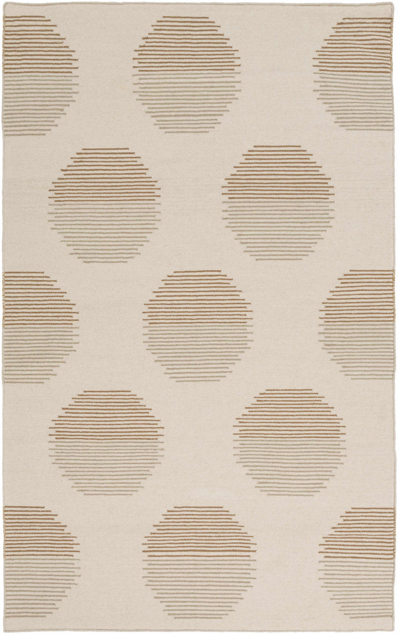 Ivory Hand Woven 100% Wool Modern Rectangle Handmade rug, Indoor use only, no fringe, non-washable.
