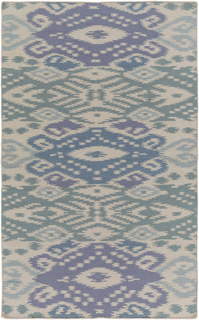 Blue Hand Woven 100% Wool Modern Rectangle Handmade rug, Indoor use only, no fringe, non-washable. runner also available