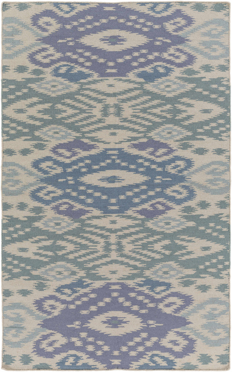 Blue Hand Woven 100% Wool Modern Rectangle Handmade rug, Indoor use only, no fringe, non-washable. runner also available