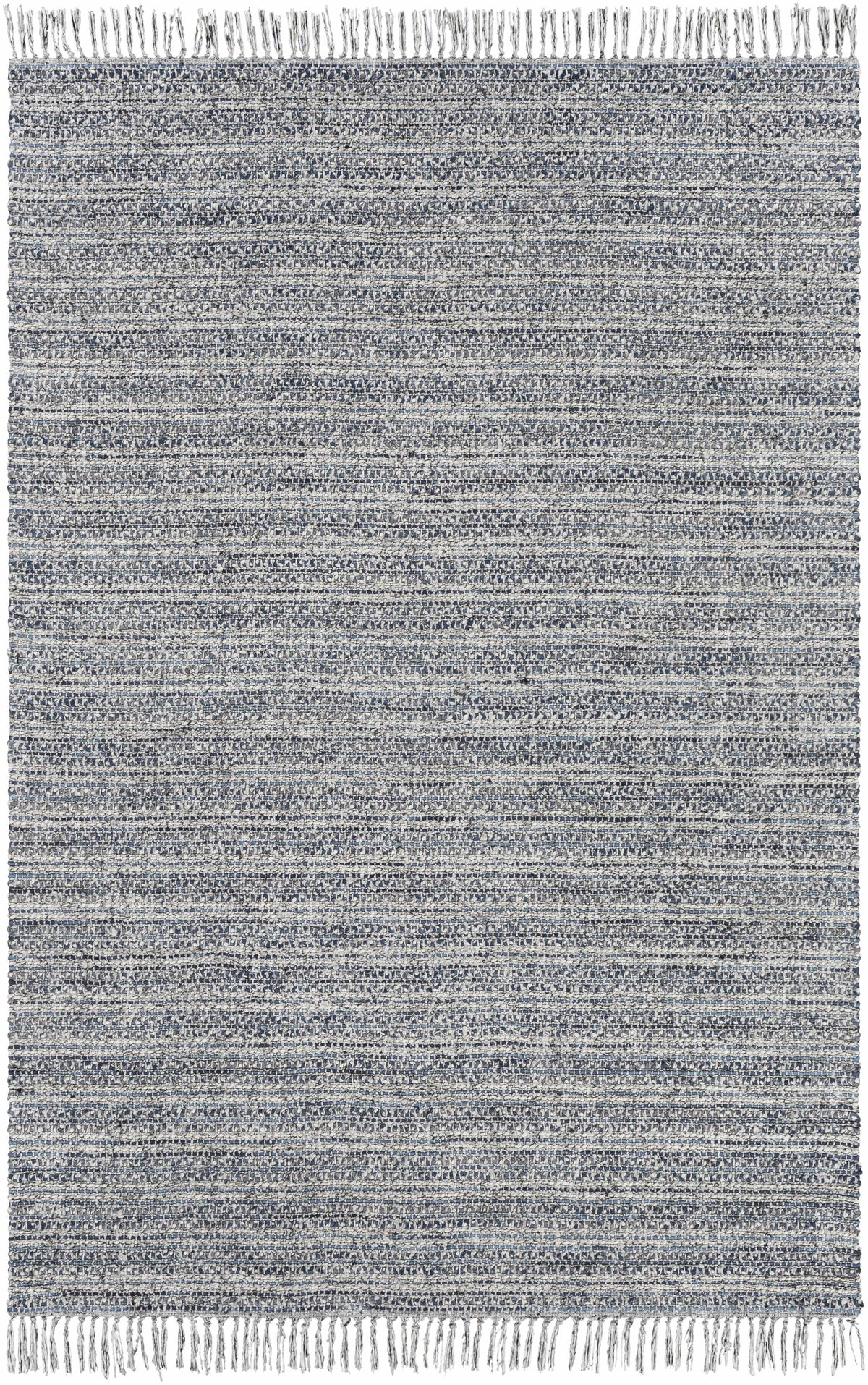 Dark Blue Hand Loomed 60% Wool, 40% Polyester Modern Rectangle Handmade rug, Indoor use only, no fringe, non-washable.
