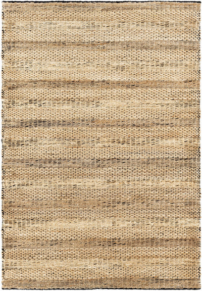 Black Hand Woven 80% Jute, 20% Cotton Cottage Rectangle Handmade rug, Indoor use only, no fringe, non-washable.