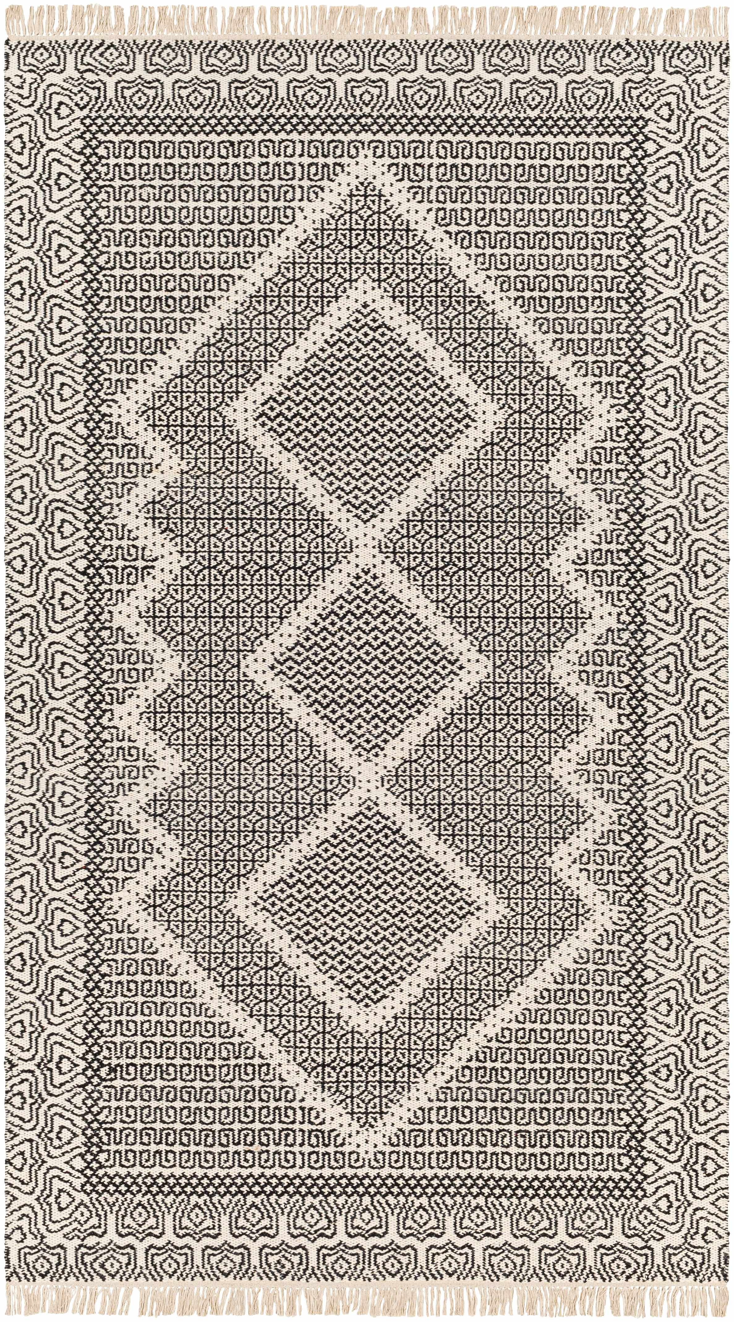 Beige Hand Woven 100% Wool Cottage Rectangle Handmade rug, Indoor use only, has fringe, non-washable. runner also available