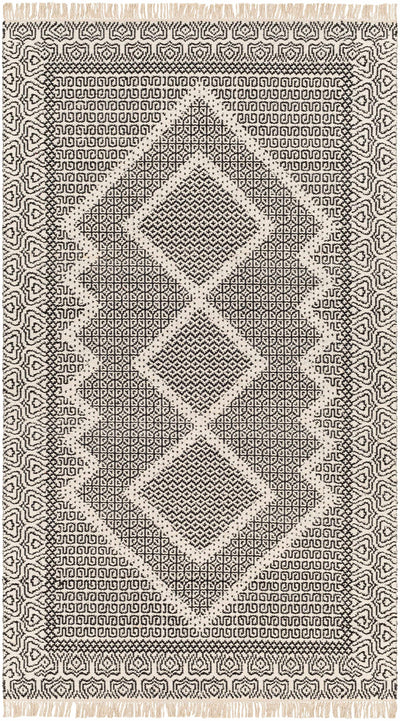 Beige Hand Woven 100% Wool Cottage Rectangle Handmade rug, Indoor use only, has fringe, non-washable. runner also available