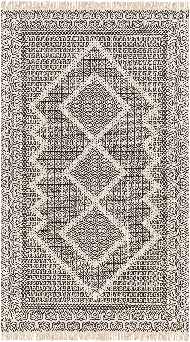 Beige Hand Woven 100% Wool Cottage Rectangle Handmade rug, Indoor use only, has fringe, non-washable. runner also available