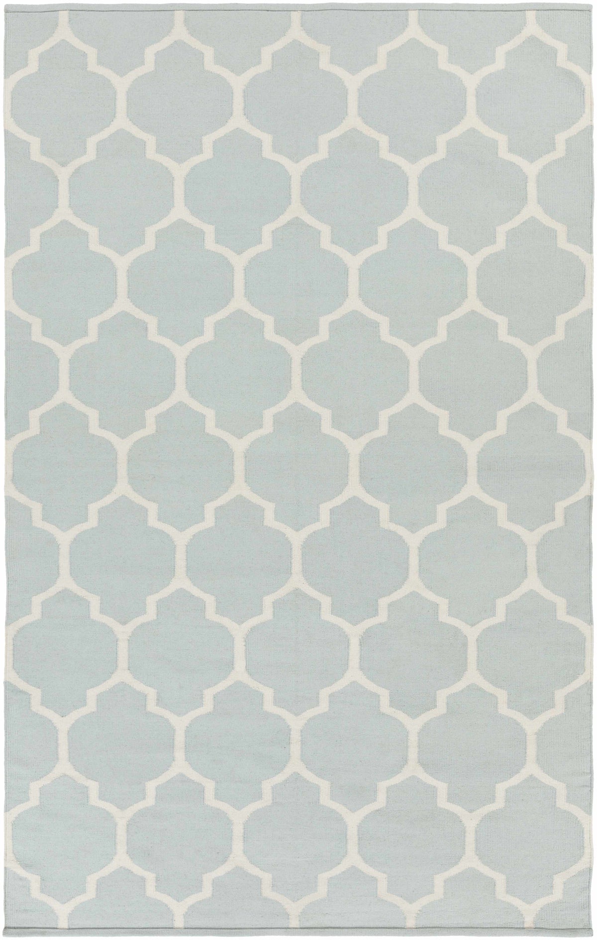 Ice Blue Hand Woven 100% Cotton Modern Rectangle Handmade rug, Indoor use only, no fringe, non-washable.