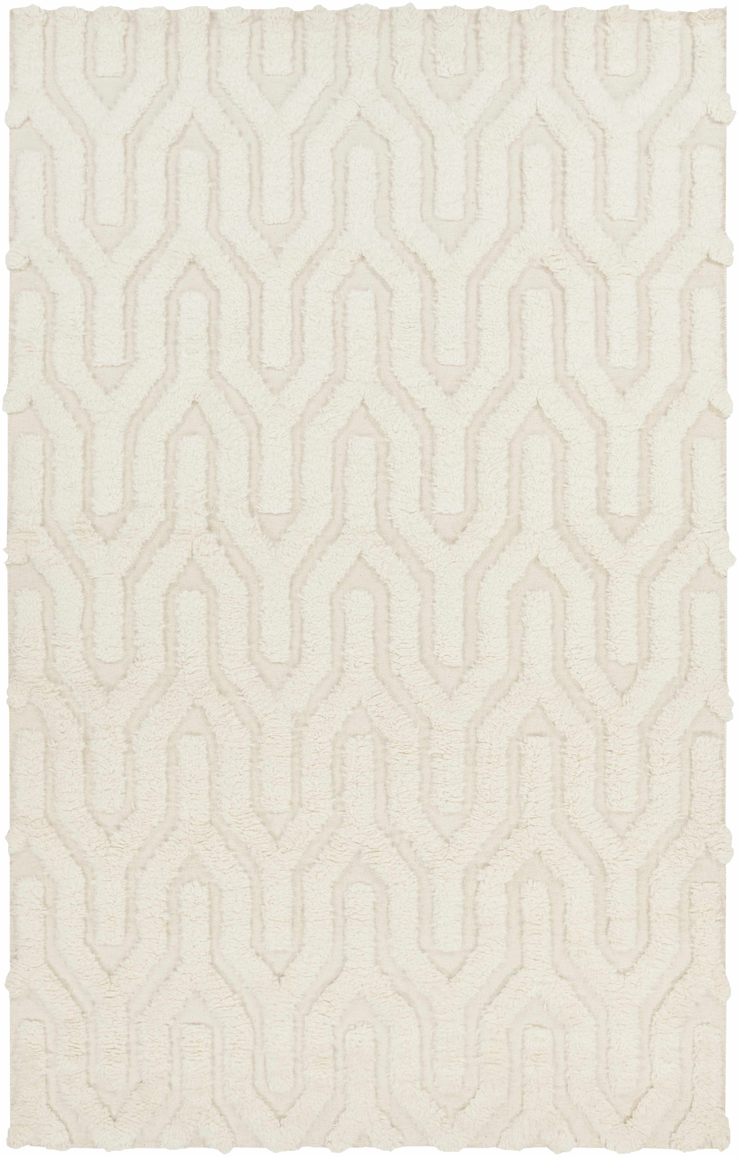Cream Hand Woven 100% Wool Modern Rectangle Handmade rug, Indoor use only, no fringe, non-washable. runner also available