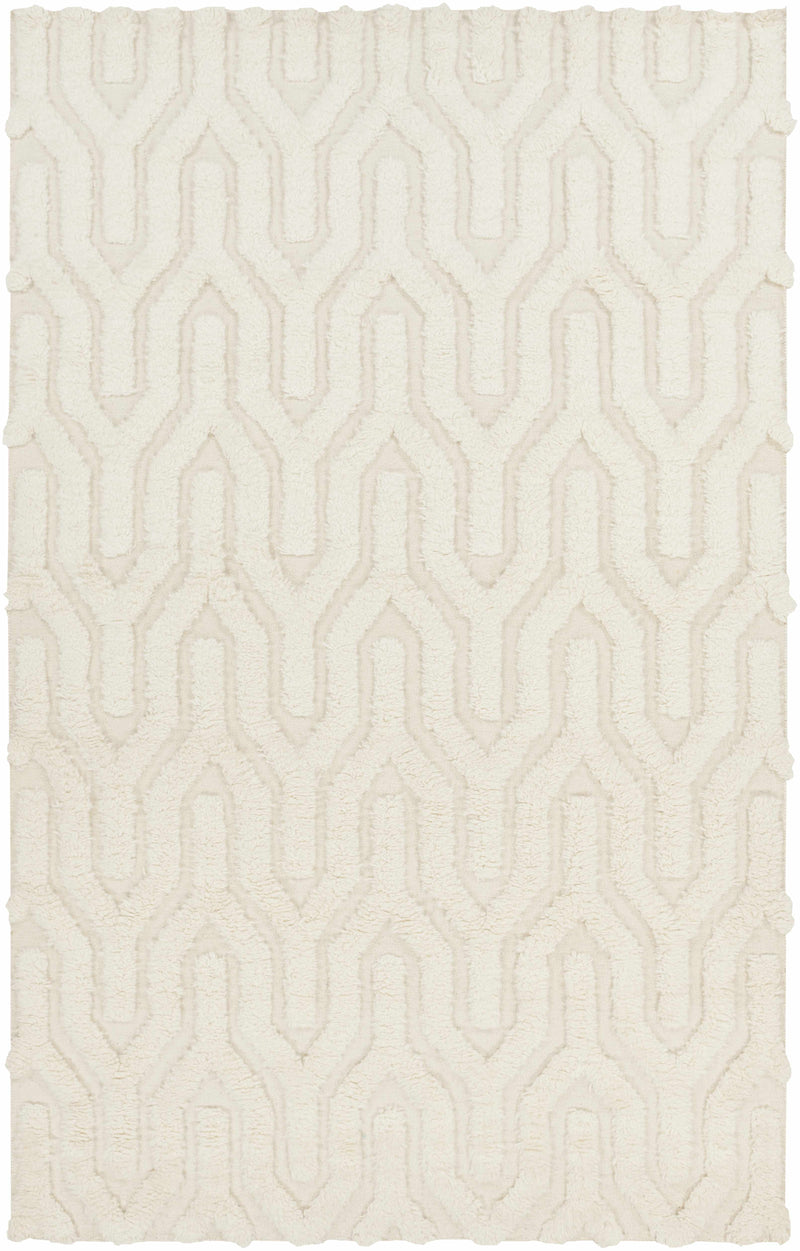 Cream Hand Woven 100% Wool Modern Rectangle Handmade rug, Indoor use only, no fringe, non-washable. runner also available