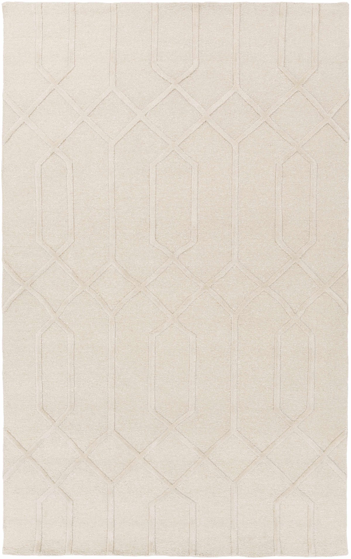 Beige Hand Knotted 70% Wool, 30% Viscose Global Rectangle Handmade rug, Indoor use only, no fringe, non-washable. runner also available