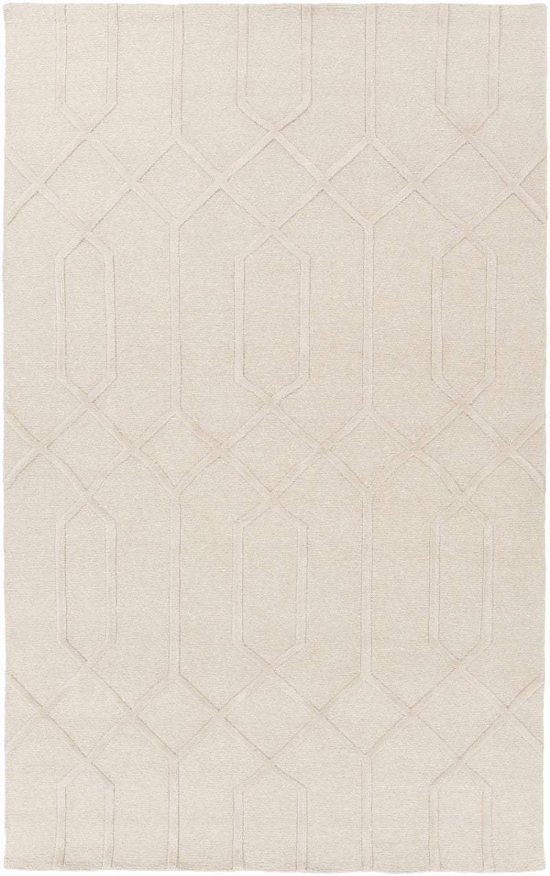 Beige Hand Knotted 70% Wool, 30% Viscose Global Rectangle Handmade rug, Indoor use only, no fringe, non-washable. runner also available