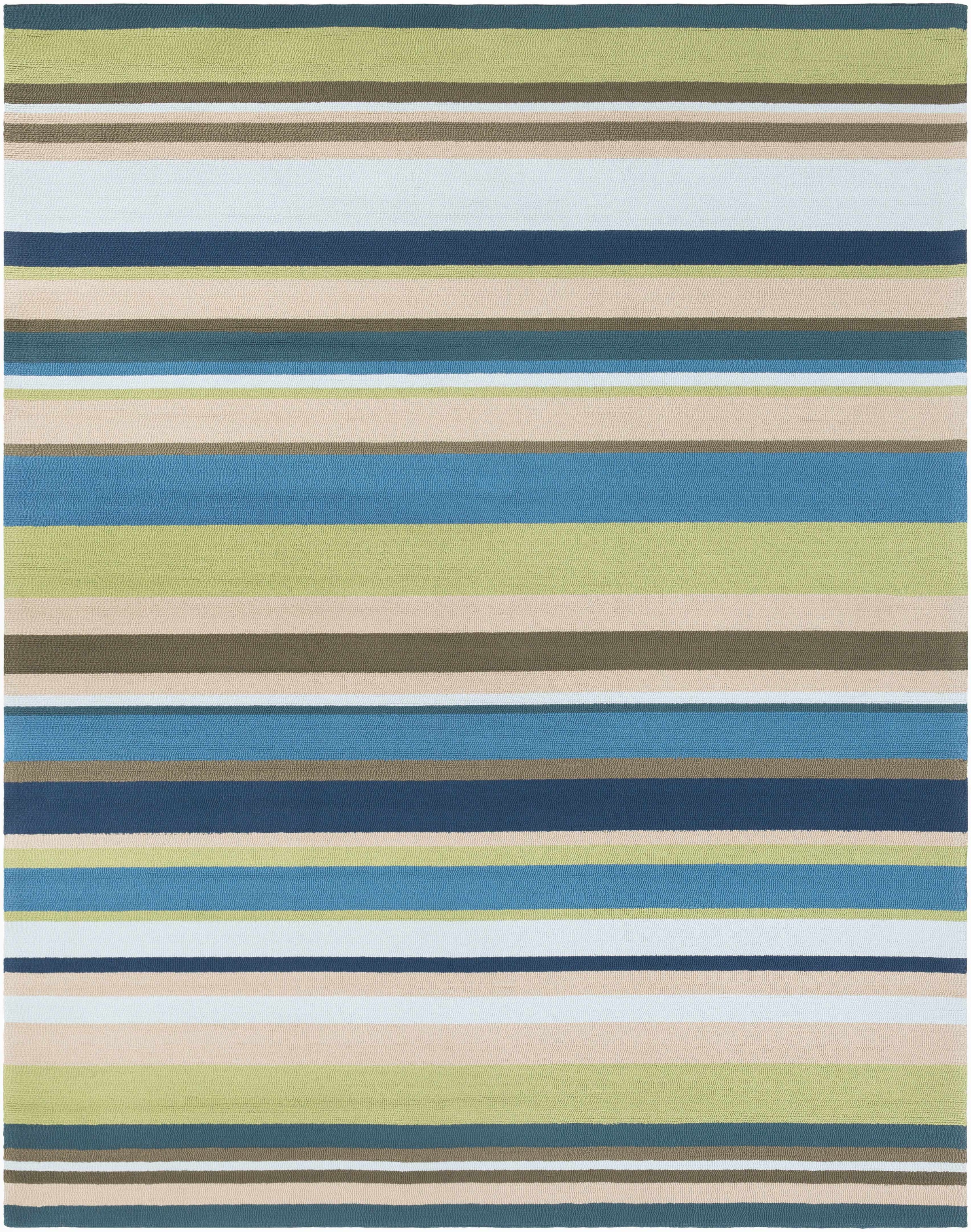 Blue Hand Hooked 100% Polypropylene Cottage Rectangle Handmade rug, outdoor-safe, no fringe, non-washable. round also available