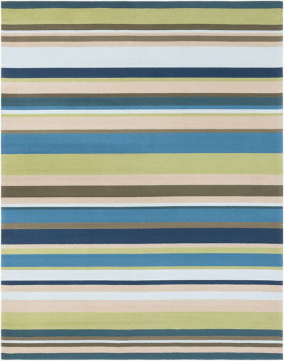 Blue Hand Hooked 100% Polypropylene Cottage Rectangle Handmade rug, outdoor-safe, no fringe, non-washable. round also available