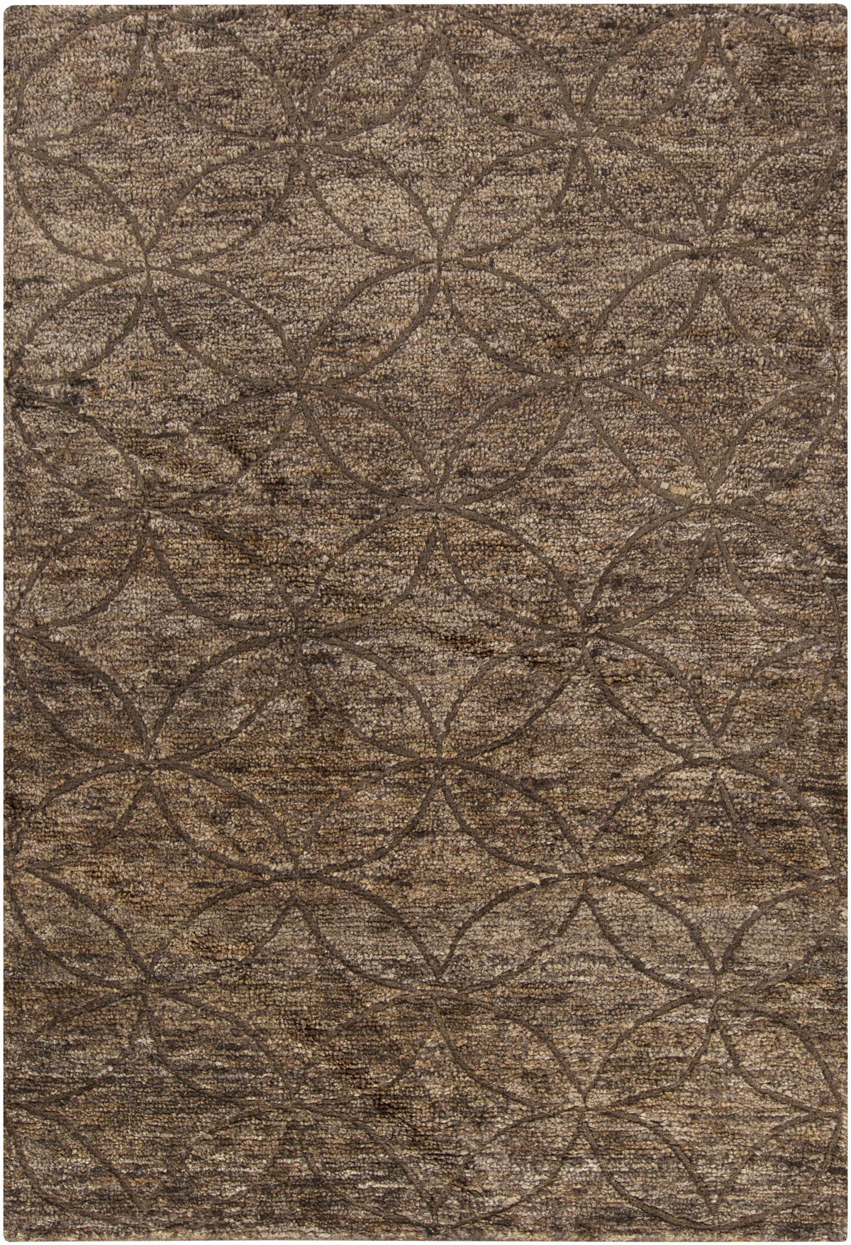 Tan Hand Knotted 60% Wool, 40% Jute Modern Rectangle Handmade rug, Indoor use only, no fringe, non-washable.