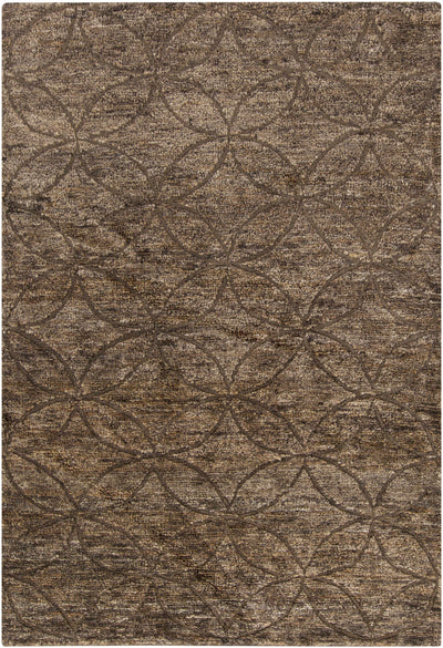 Tan Hand Knotted 60% Wool, 40% Jute Modern Rectangle Handmade rug, Indoor use only, no fringe, non-washable.