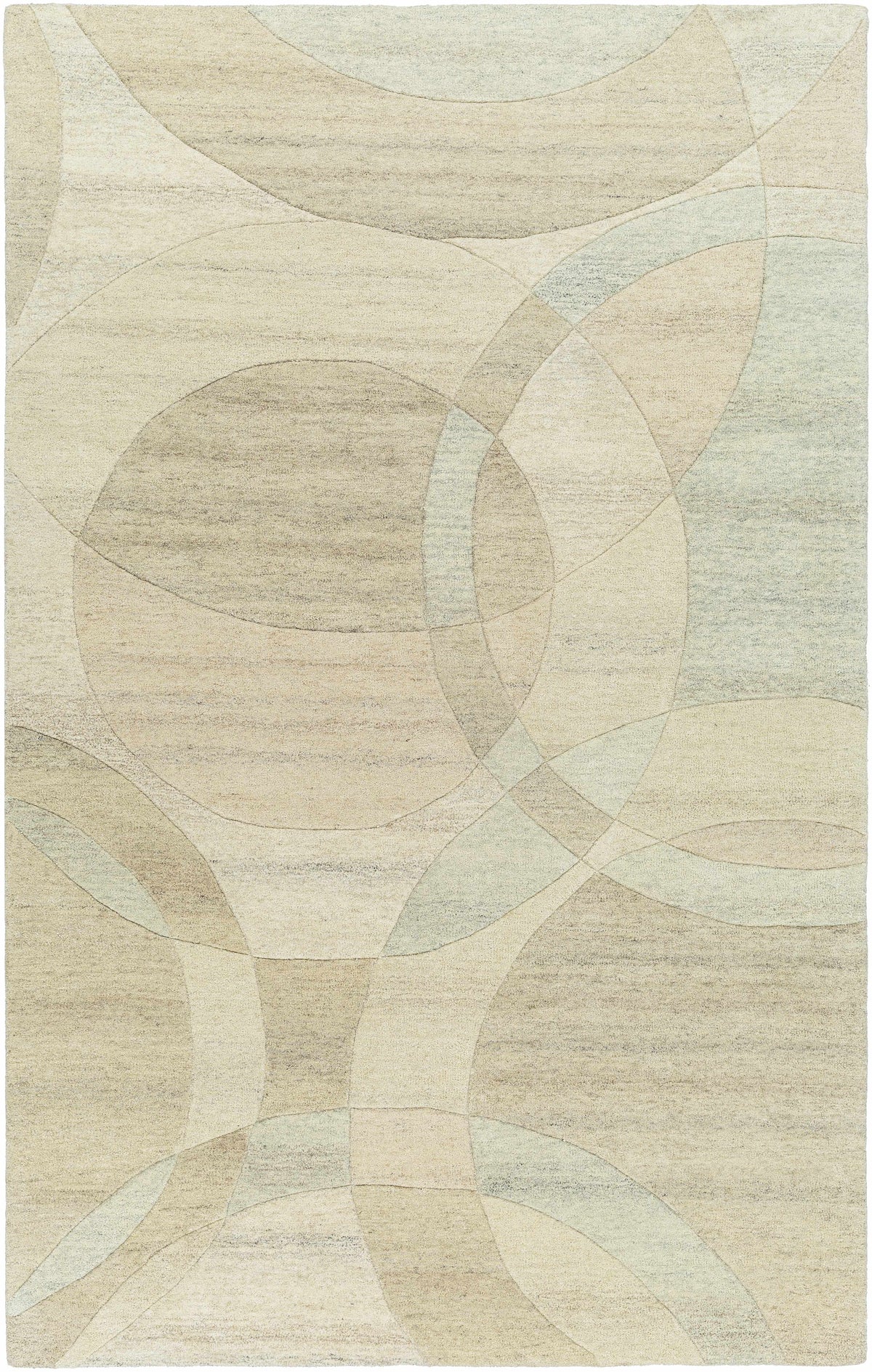Beige Hand Tufted 100% Wool Modern Rectangle Handmade rug, Indoor use only, no fringe, non-washable. runner also available