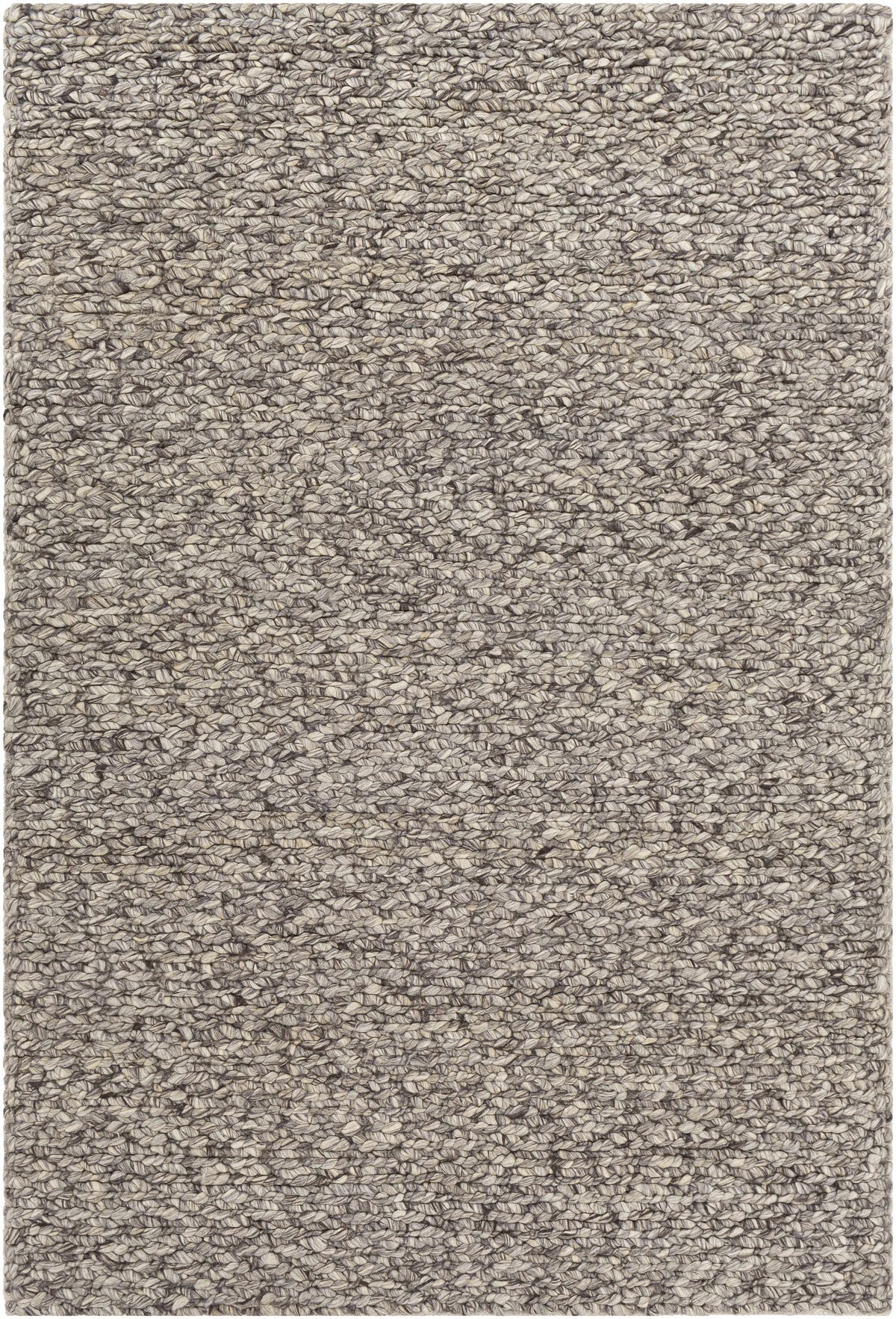 Black Hand Woven 100% Wool Cottage Rectangle Handmade rug, Indoor use only, no fringe, non-washable.