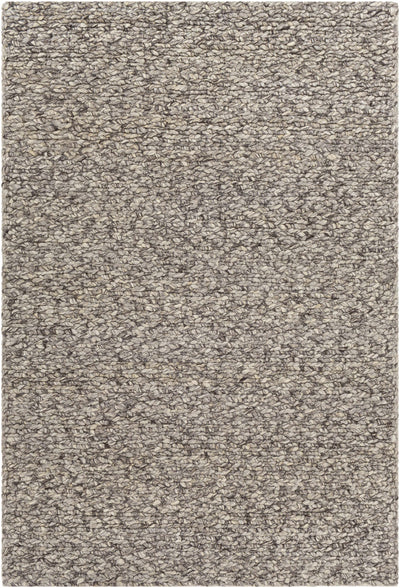 Black Hand Woven 100% Wool Cottage Rectangle Handmade rug, Indoor use only, no fringe, non-washable.