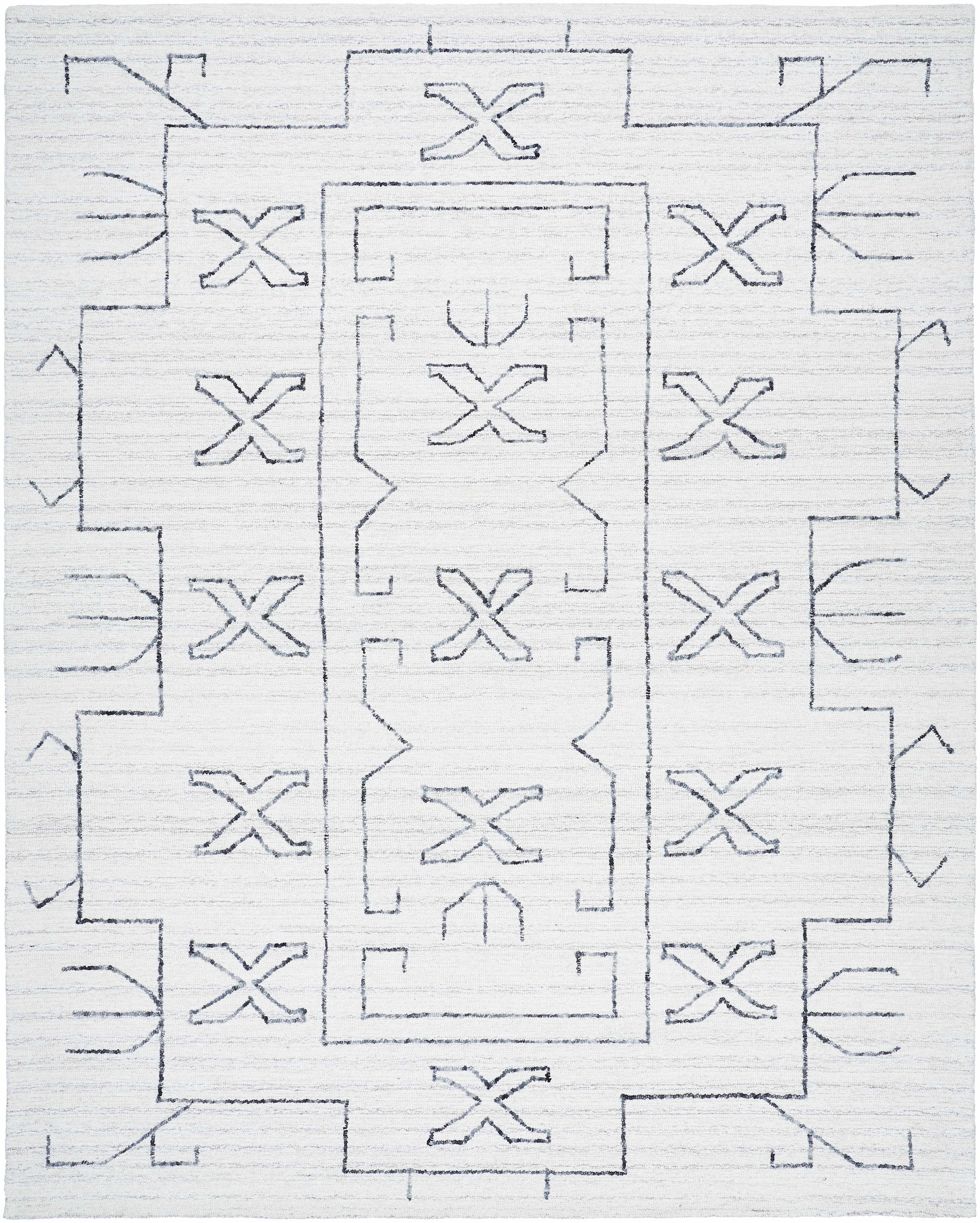 Ivory Hand Tufted 100% Wool Modern Rectangle Handmade rug, Indoor use only, no fringe, non-washable.