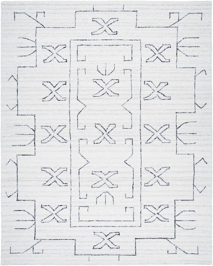 Ivory Hand Tufted 100% Wool Modern Rectangle Handmade rug, Indoor use only, no fringe, non-washable.