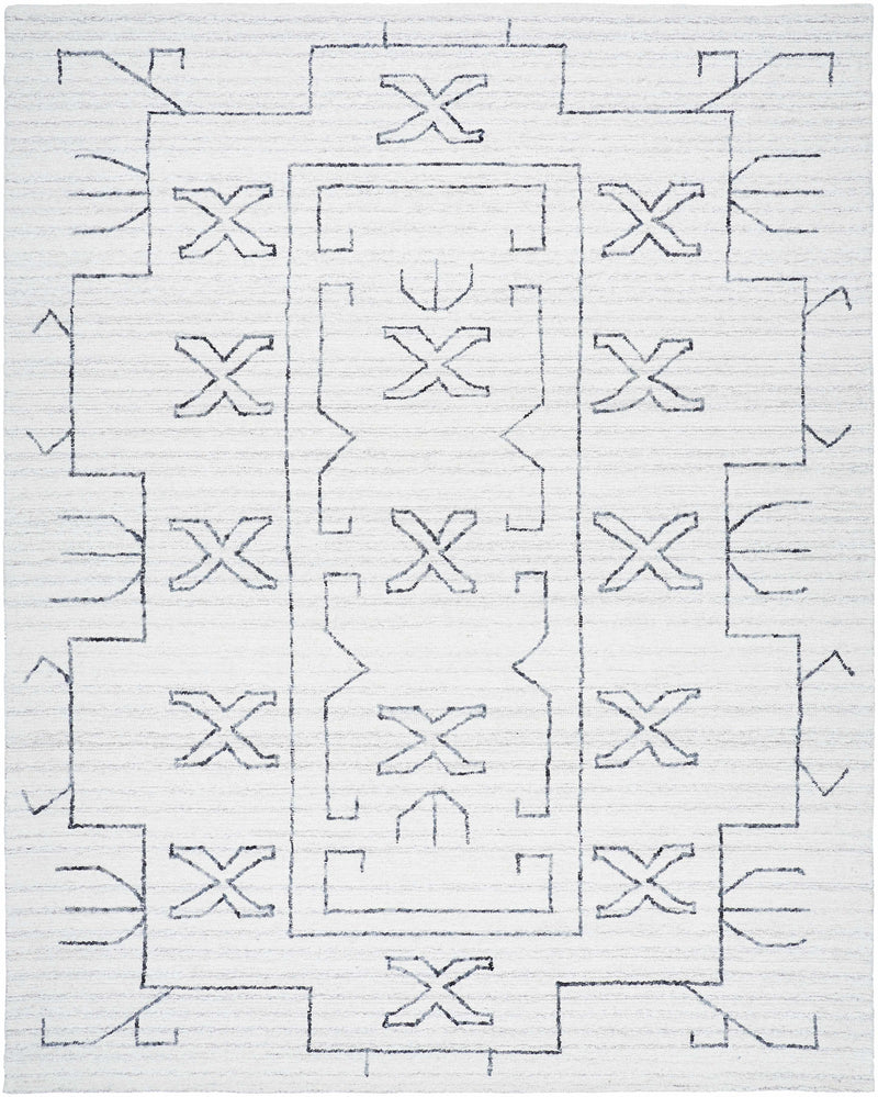 Ivory Hand Tufted 100% Wool Modern Rectangle Handmade rug, Indoor use only, no fringe, non-washable.