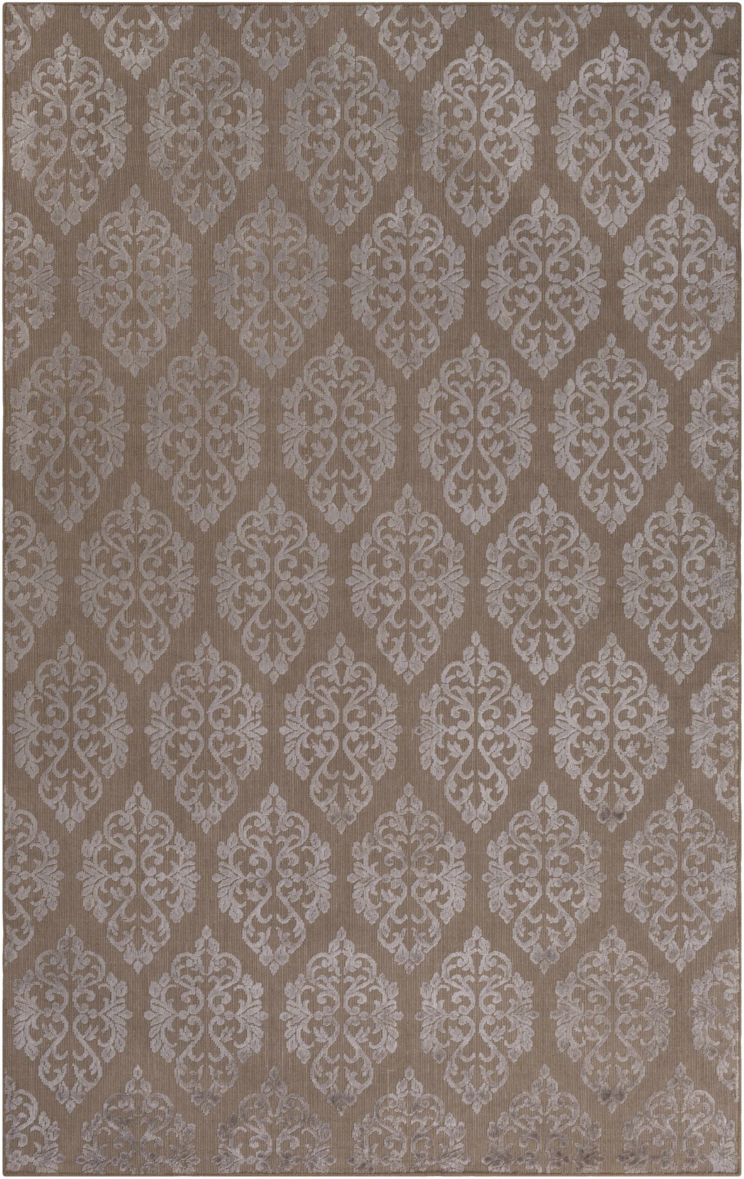 Tan Hand Loomed 72% Viscose, 28% Wool Modern Rectangle Handmade rug, Indoor use only, no fringe, non-washable.