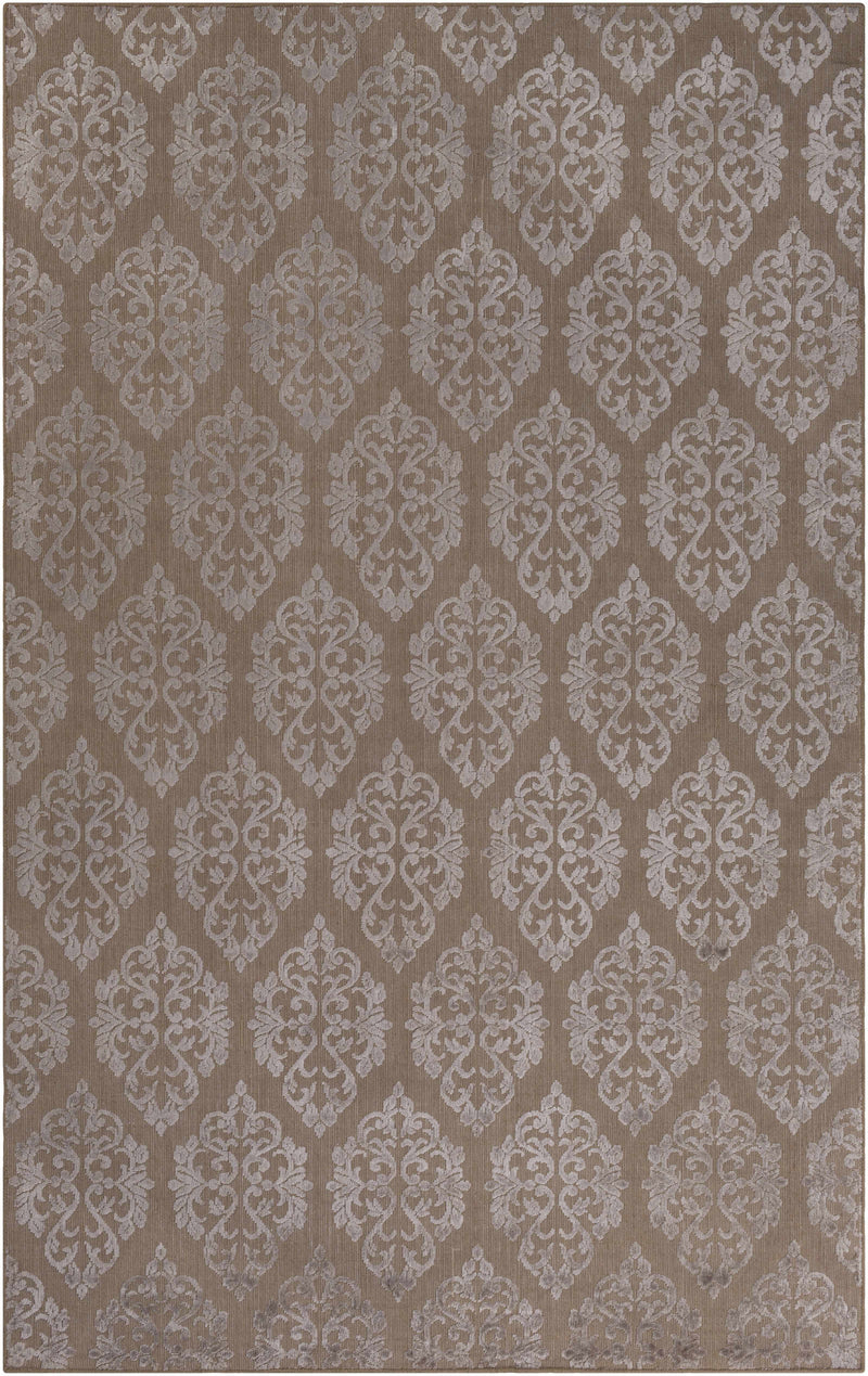 Tan Hand Loomed 72% Viscose, 28% Wool Modern Rectangle Handmade rug, Indoor use only, no fringe, non-washable.