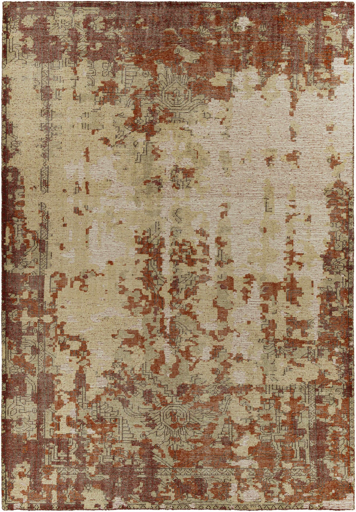 Orange Hand Knotted 100% Wool Modern Rectangle Handmade rug, Indoor use only, no fringe, non-washable.