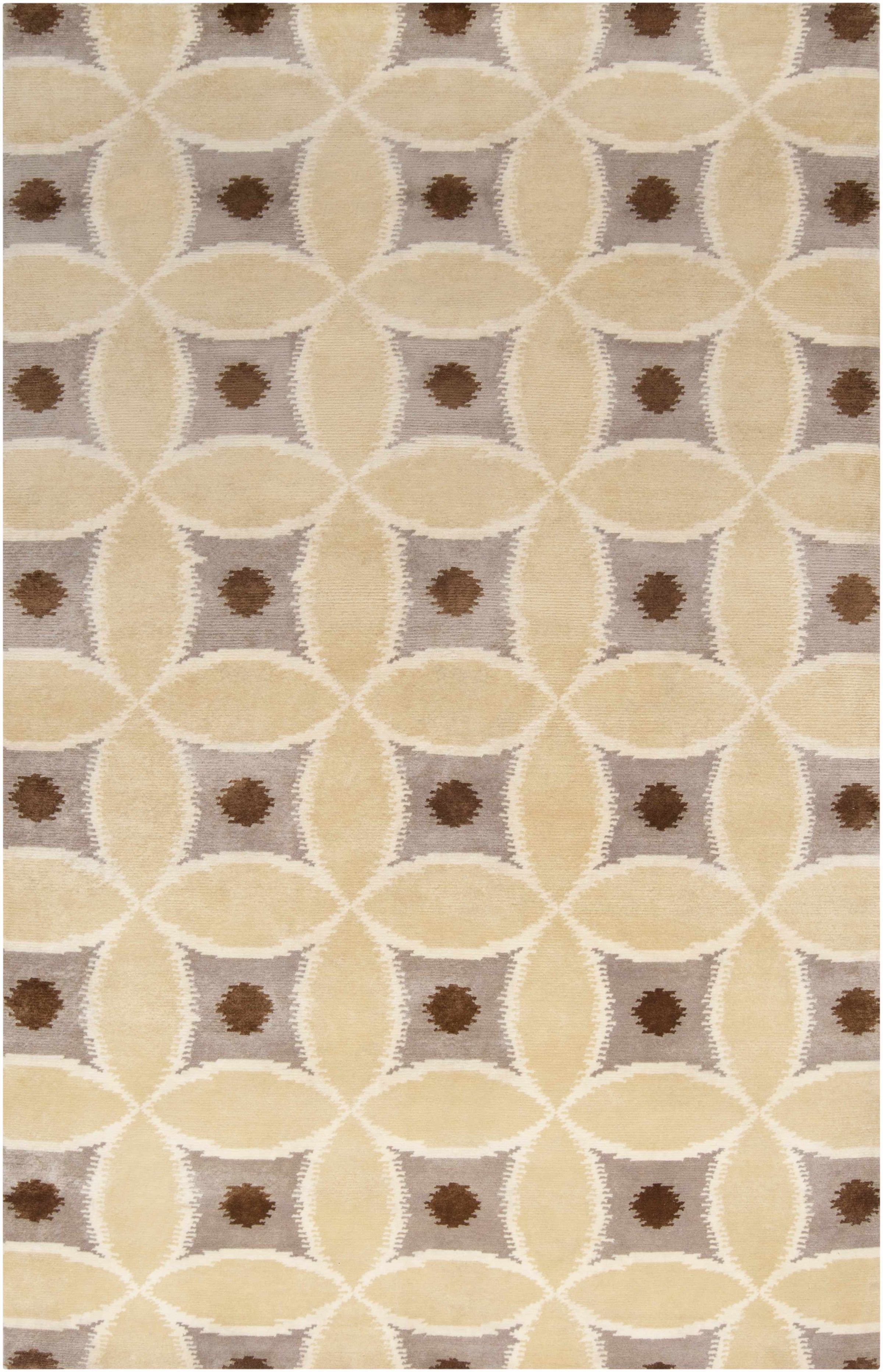 Ivory Hand Knotted 100% Wool Modern Rectangle Handmade rug, Indoor use only, no fringe, non-washable. runner also available