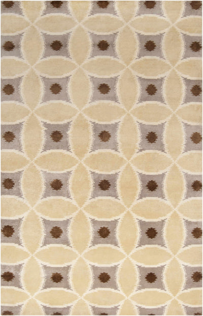 Ivory Hand Knotted 100% Wool Modern Rectangle Handmade rug, Indoor use only, no fringe, non-washable. runner also available
