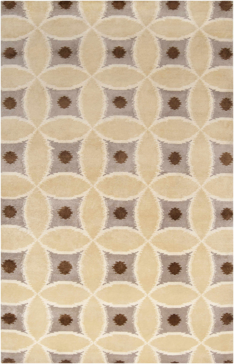 Ivory Hand Knotted 100% Wool Modern Rectangle Handmade rug, Indoor use only, no fringe, non-washable. runner also available