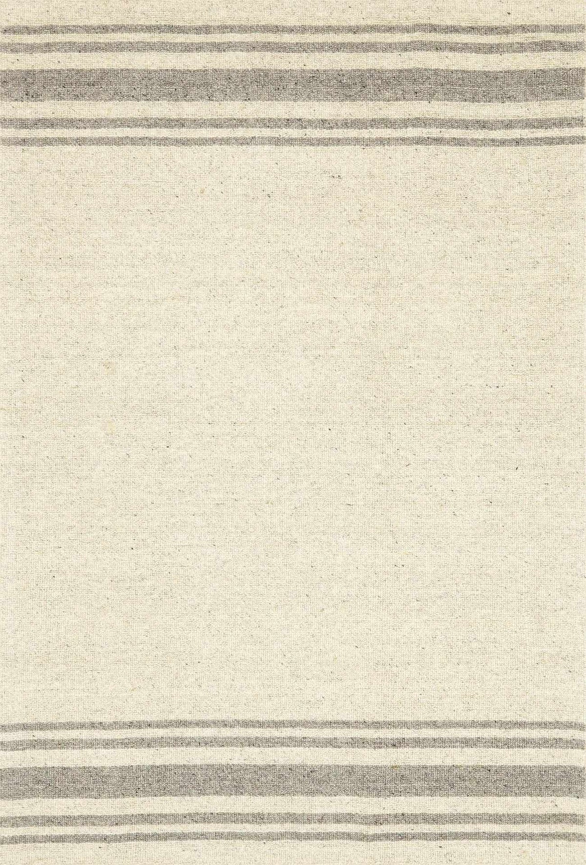 Ivory Hand Loomed 100% Wool Cottage Rectangle Handmade rug, Indoor use only, no fringe, non-washable.