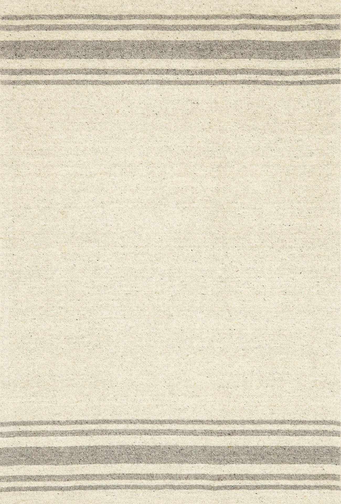 Ivory Hand Loomed 100% Wool Cottage Rectangle Handmade rug, Indoor use only, no fringe, non-washable.