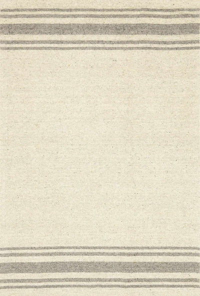 Ivory Hand Loomed 100% Wool Cottage Rectangle Handmade rug, Indoor use only, no fringe, non-washable.