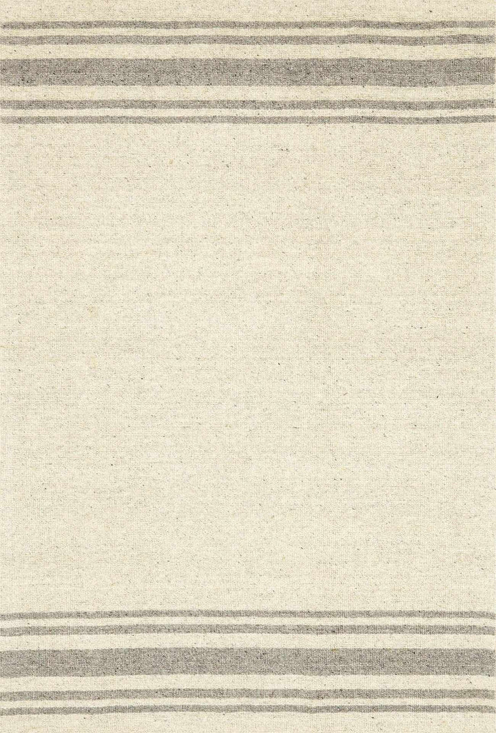 Ivory Hand Loomed 100% Wool Cottage Rectangle Handmade rug, Indoor use only, no fringe, non-washable.