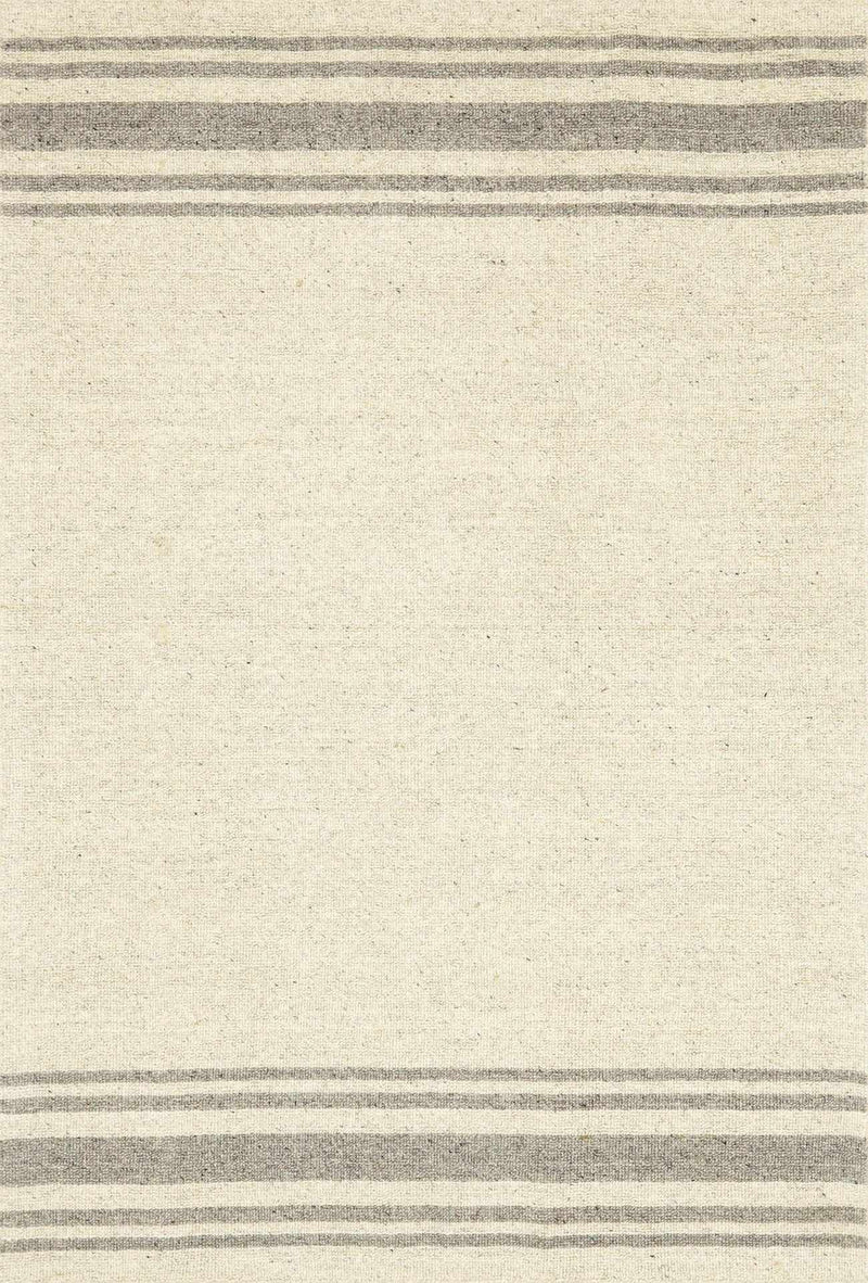 Ivory Hand Loomed 100% Wool Cottage Rectangle Handmade rug, Indoor use only, no fringe, non-washable.