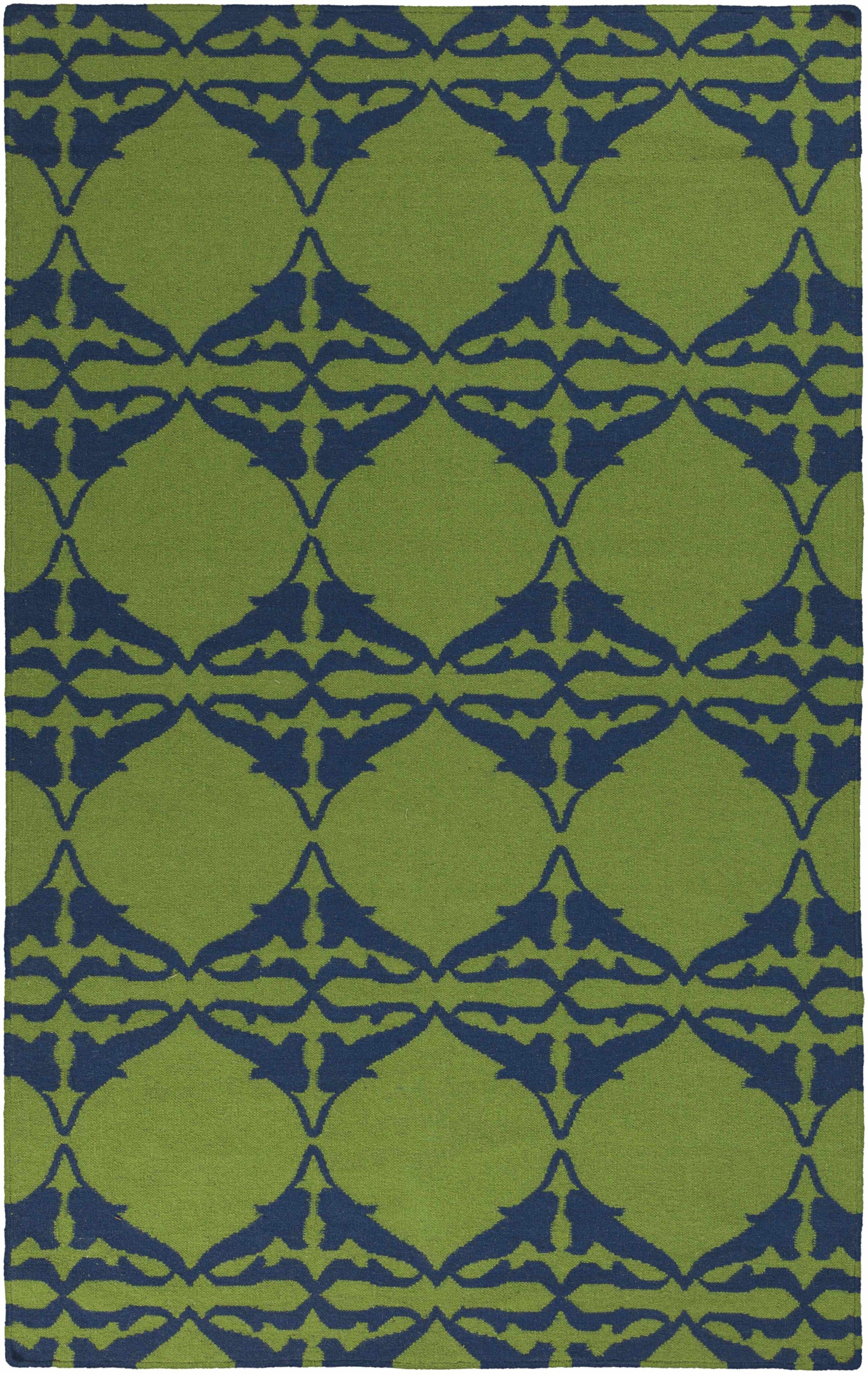 Grass Green Hand Woven 100% Wool Modern Rectangle Handmade rug, Indoor use only, no fringe, non-washable.