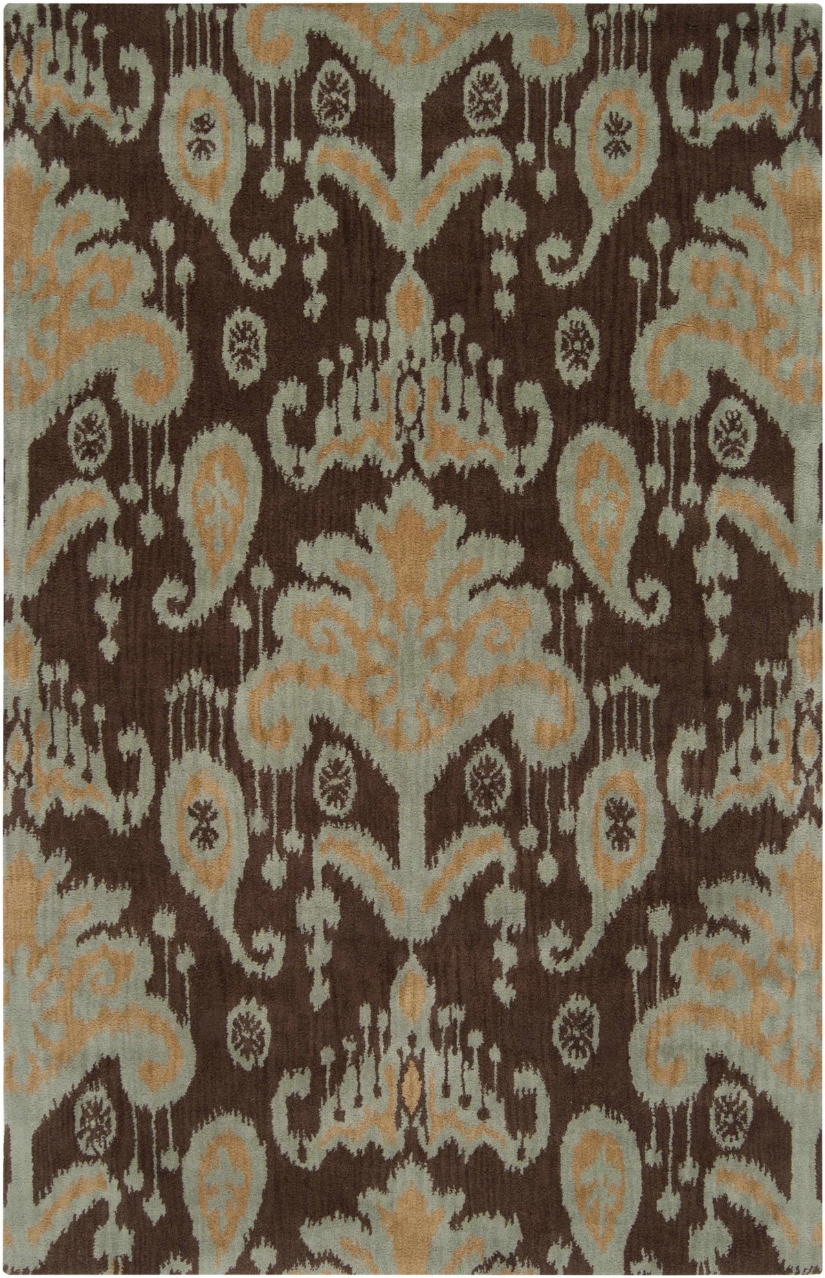 Medium Brown Hand Tufted 100% NZ Wool Traditional Rectangle Handmade rug, Indoor use only, no fringe, non-washable.