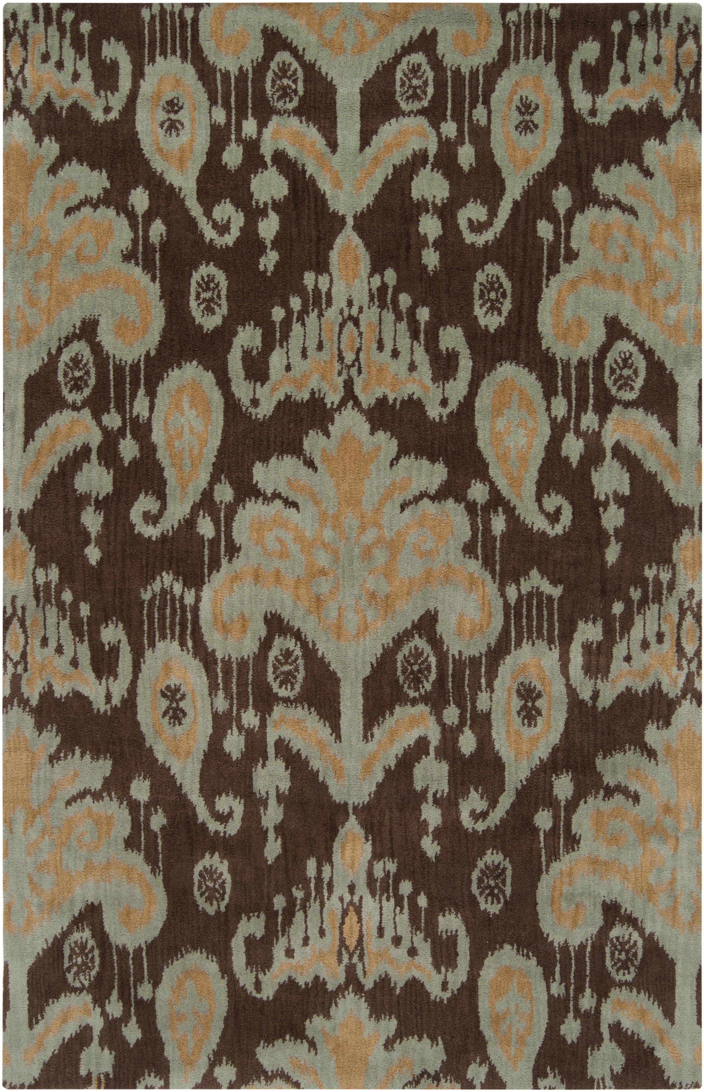 Medium Brown Hand Tufted 100% NZ Wool Traditional Rectangle Handmade rug, Indoor use only, no fringe, non-washable.