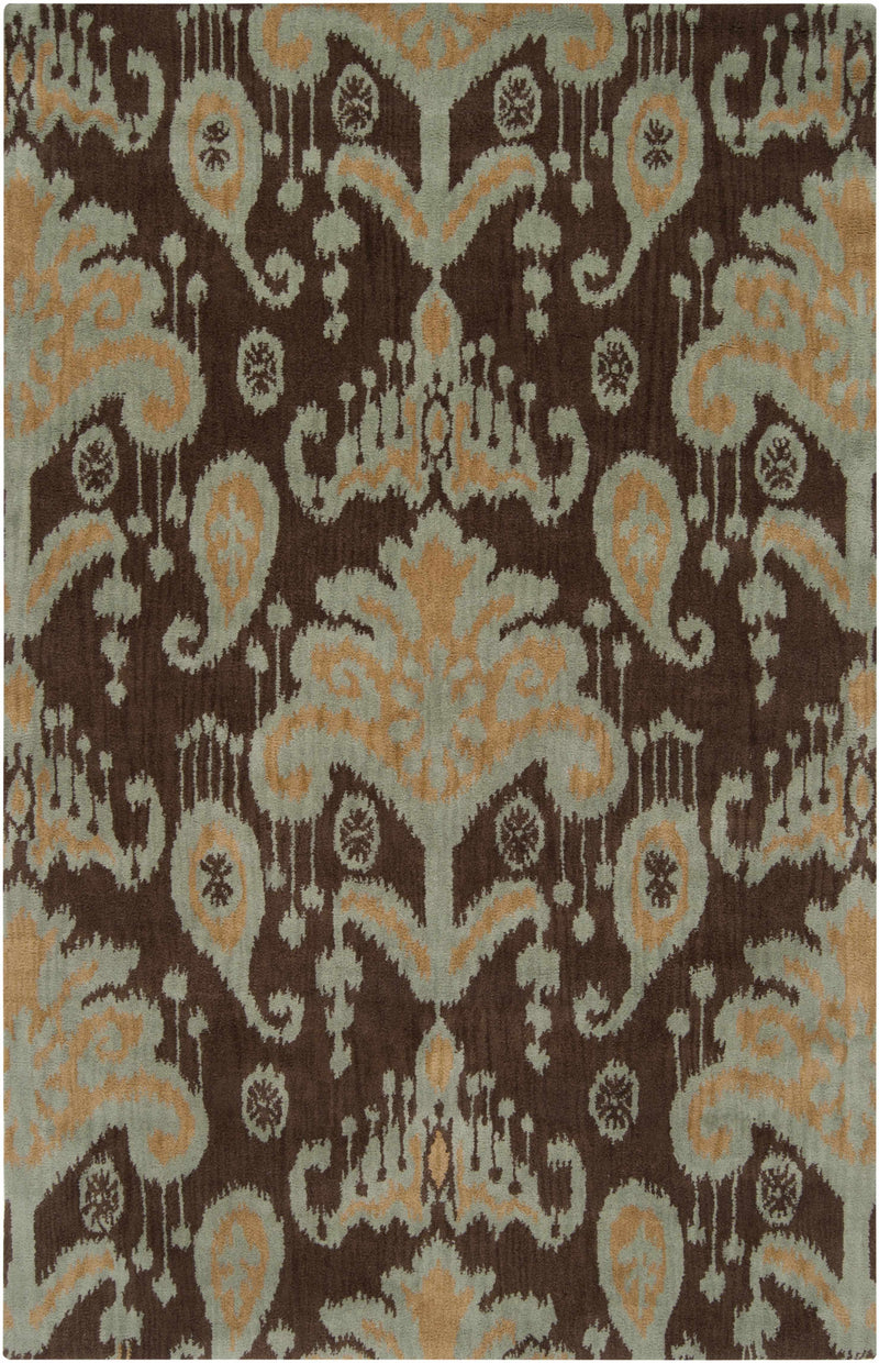 Medium Brown Hand Tufted 100% NZ Wool Traditional Rectangle Handmade rug, Indoor use only, no fringe, non-washable.