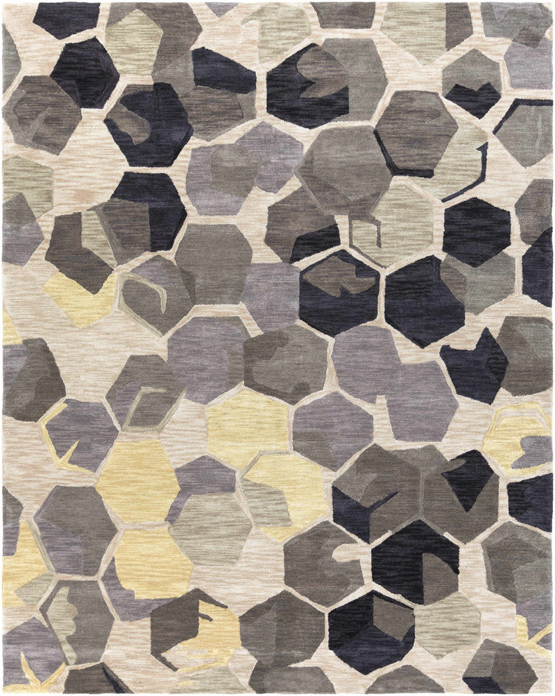 Black Hand Tufted 100% Polyester Modern Rectangle Handmade rug, Indoor use only, no fringe, non-washable. runner also available