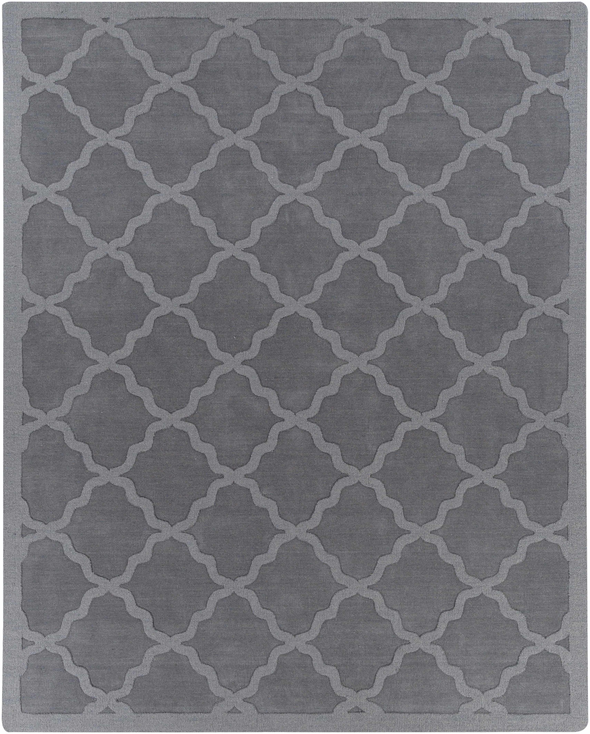 Gray Hand Loomed 100% Wool Modern Rectangle Handmade rug, Indoor use only, no fringe, non-washable. round, runner also available