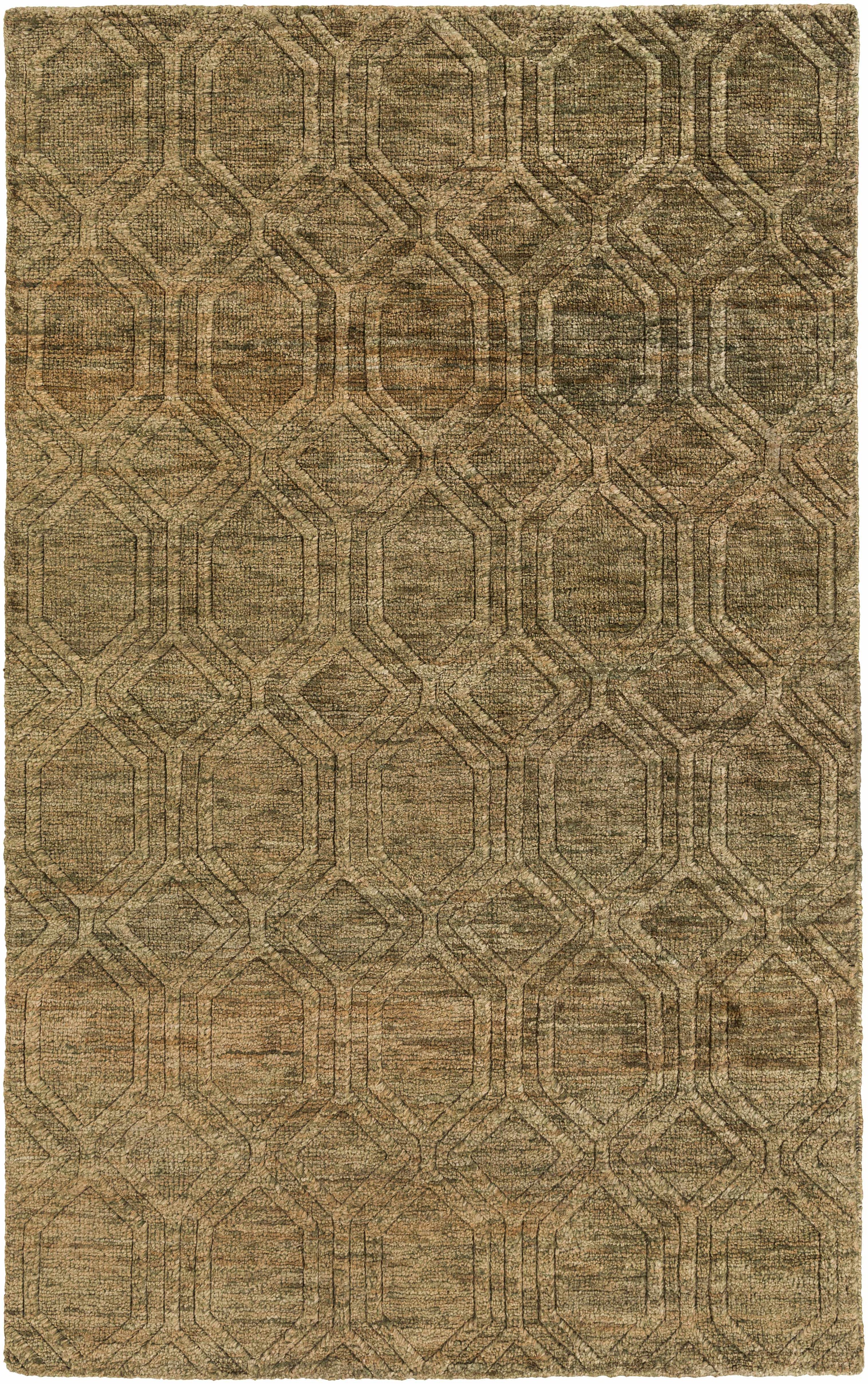 Olive Hand Knotted 100% Jute Traditional Rectangle Handmade rug, Indoor use only, no fringe, non-washable. runner also available