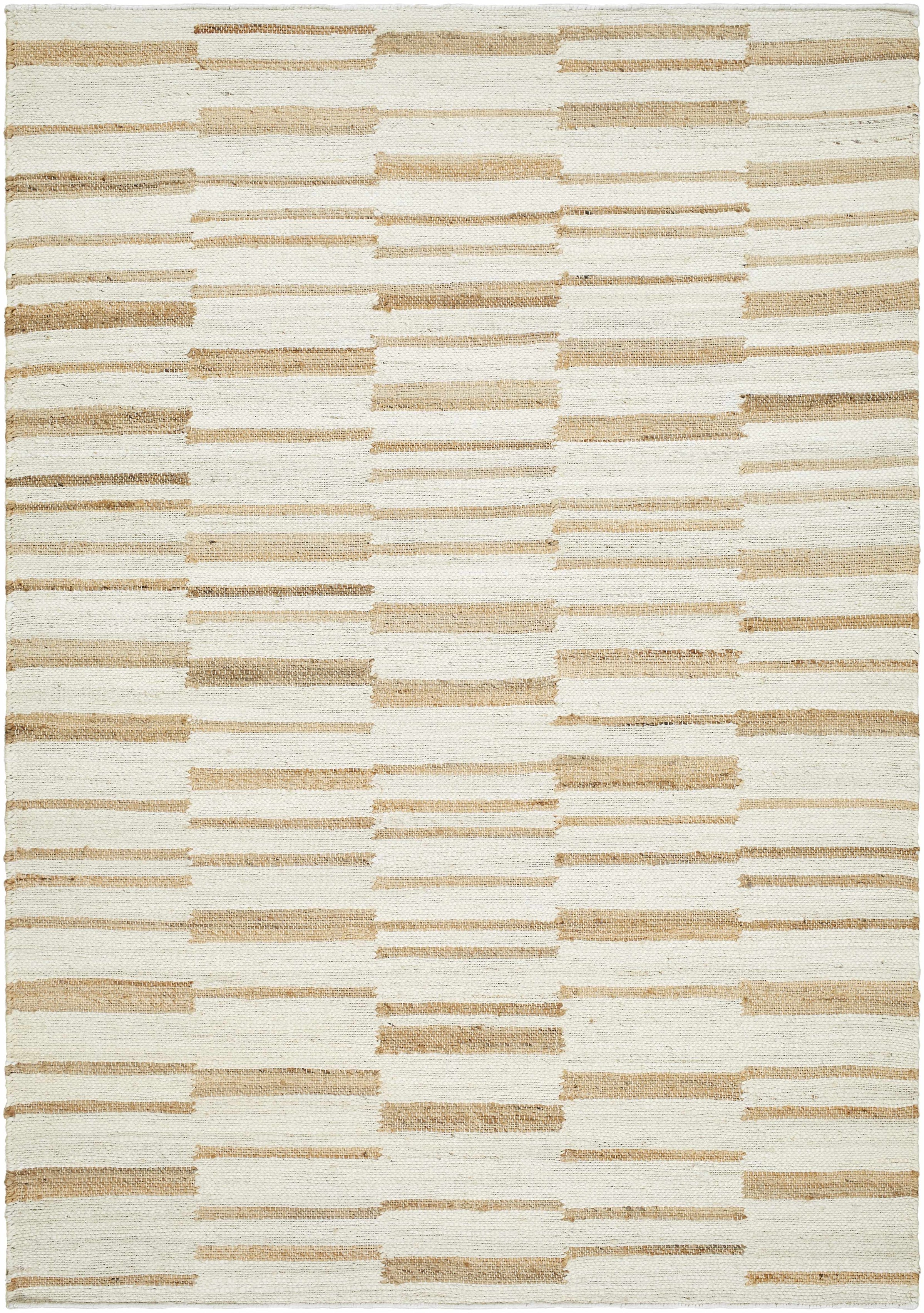 Cream Hand Woven 100% Jute Cottage Rectangle Handmade rug, Indoor use only, no fringe, non-washable.